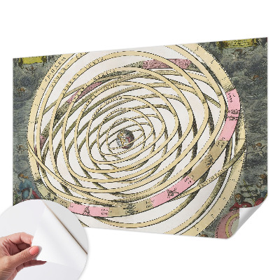 Self-adhesive photo wallpaper with a cosmic spiral design
