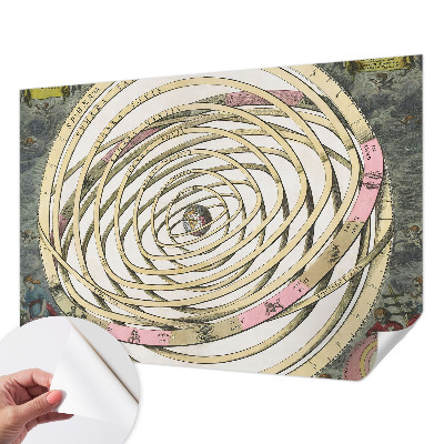 Self-adhesive photo wallpaper with a cosmic spiral design