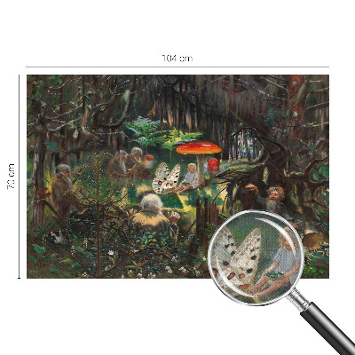 Self-adhesive wall mural with a fairytale forest design