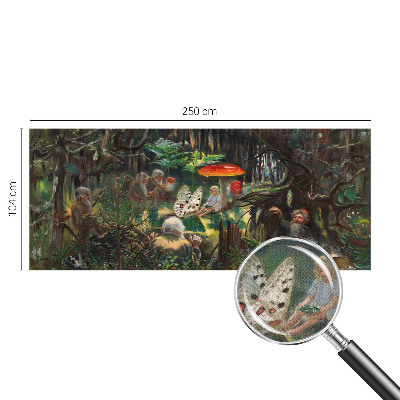 Self-adhesive wall mural with a fairytale forest design