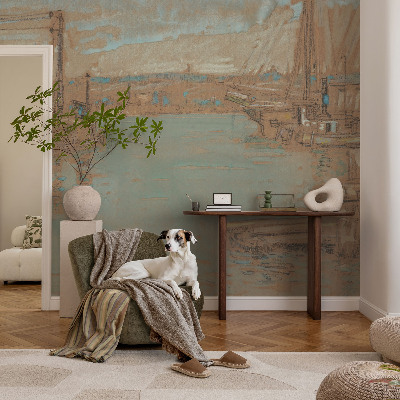 Removable wall mural wallpaper Port views