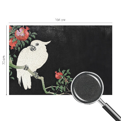 Peel and stick wall mural for living room Pomegranate parrot