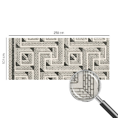 Peel and stick wall mural for kids' room with a brick maze design