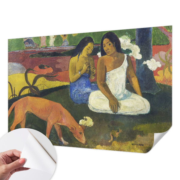 Peel and stick wall mural with an exotic scene