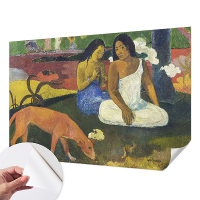 Peel and stick wall mural with an exotic scene