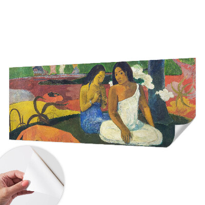 Peel and stick wall mural with an exotic scene
