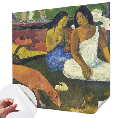 Peel and stick wall mural with an exotic scene