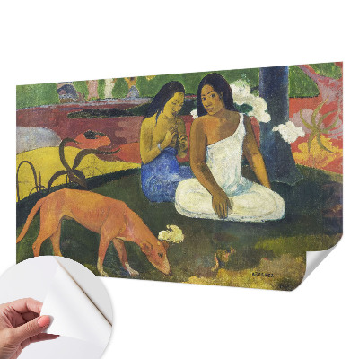 Peel and stick wall mural with an exotic scene