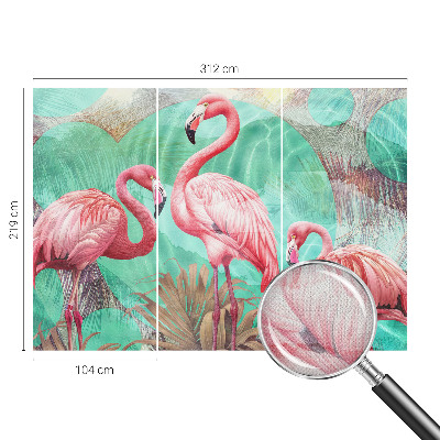 Nursery wall mural with an exotic birds motif