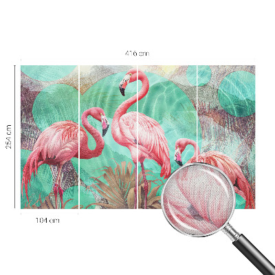 Nursery wall mural with an exotic birds motif