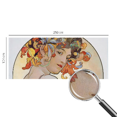 Baby room wall mural with a colorful Art Nouveau design
