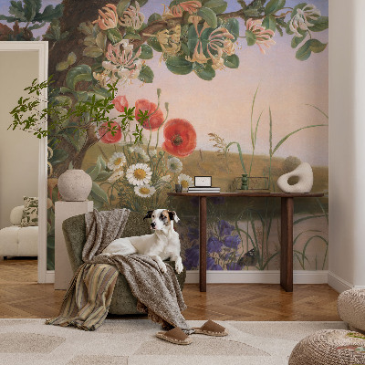 Peel and stick wallpaper mural Floral idyll