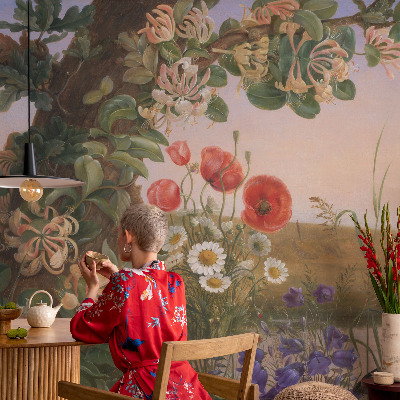 Peel and stick wallpaper mural Floral idyll