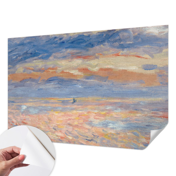 Stick-on wall mural with a seascape design