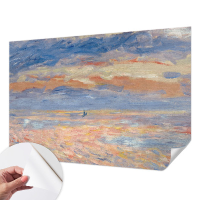 Stick-on wall mural with a seascape design