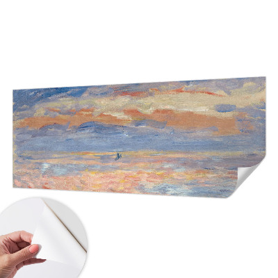 Stick-on wall mural with a seascape design