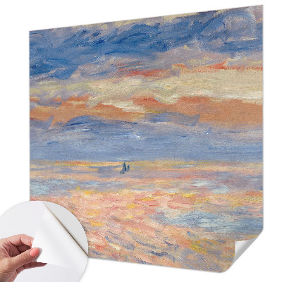 Stick-on wall mural with a seascape design