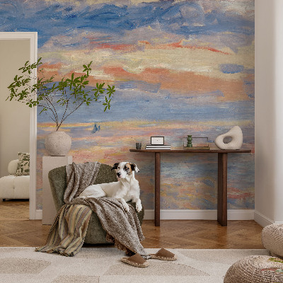 Stick-on wall mural with a seascape design
