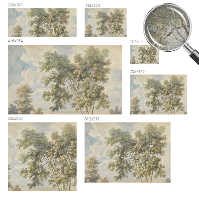 Removable wall mural with a romantic nature motif