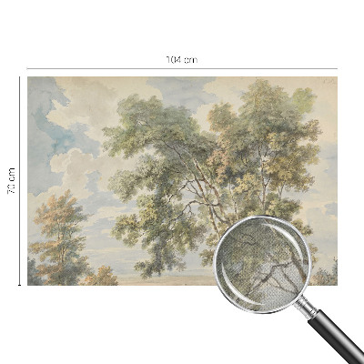 Removable wall mural with a romantic nature motif