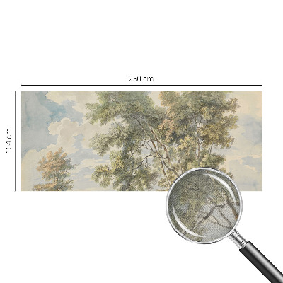 Removable wall mural with a romantic nature motif