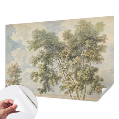 Removable wall mural with a romantic nature motif