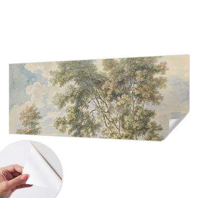 Removable wall mural with a romantic nature motif