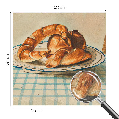 Self-adhesive photo wallpaper with a kitchen baked goods design