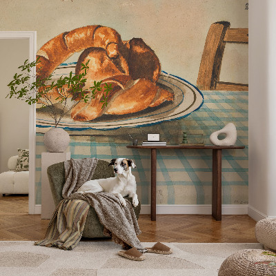 Self-adhesive photo wallpaper with a kitchen baked goods design