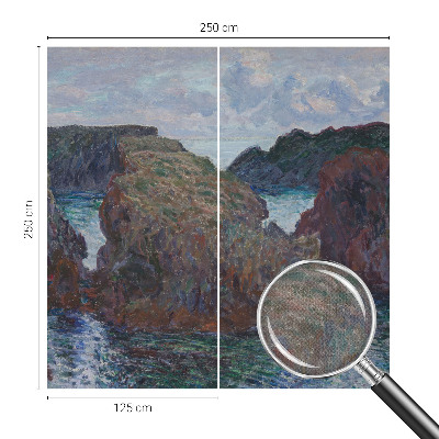 Self-adhesive wall mural featuring a rocky coast motif