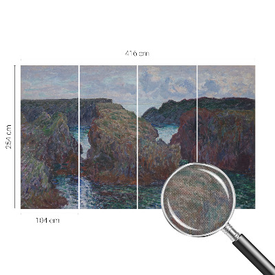 Self-adhesive wall mural featuring a rocky coast motif