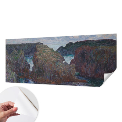 Self-adhesive wall mural featuring a rocky coast motif