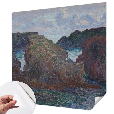 Self-adhesive wall mural featuring a rocky coast motif