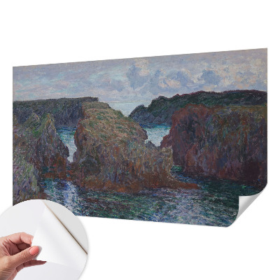 Self-adhesive wall mural featuring a rocky coast motif