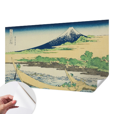 3D wall mural with a panoramic mountain scene