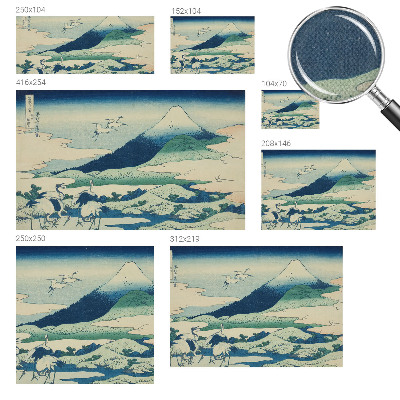 Peel and stick wall mural for bedroom with a cranes and mountains design