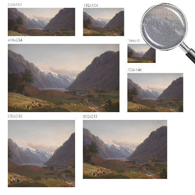 Peel and stick wall mural for living room with a mountain panorama design