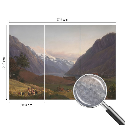 Peel and stick wall mural for living room Mountain panorama