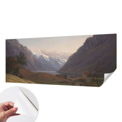 Peel and stick wall mural for living room Mountain panorama