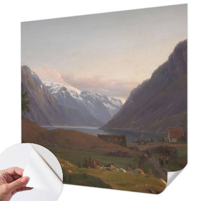 Peel and stick wall mural for living room Mountain panorama