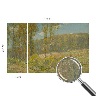Baby room wall mural with a forest landscape design