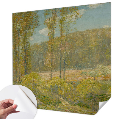 Baby room wall mural with a forest landscape design