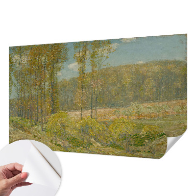 Baby room wall mural with a forest landscape design