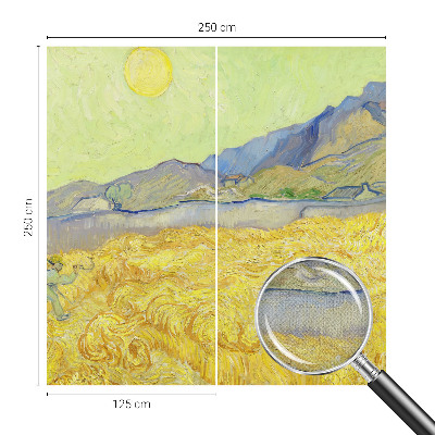 3D photo wallpaper mural featuring a wheat field scene