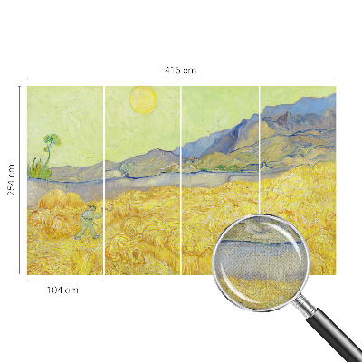 3D photo wallpaper mural featuring a wheat field scene