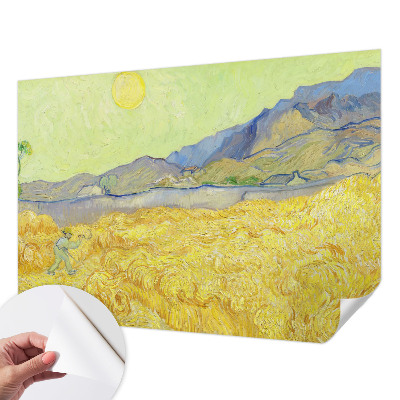 3D photo wallpaper mural featuring a wheat field scene