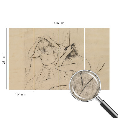 Nursery wall mural with an artistic, elegant design suitable for a baby's room
