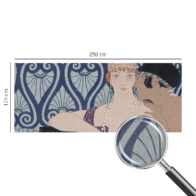 Peel and stick wall mural featuring an artistic depiction of a couple