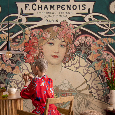 Peel and stick wallpaper mural Floral symmetry