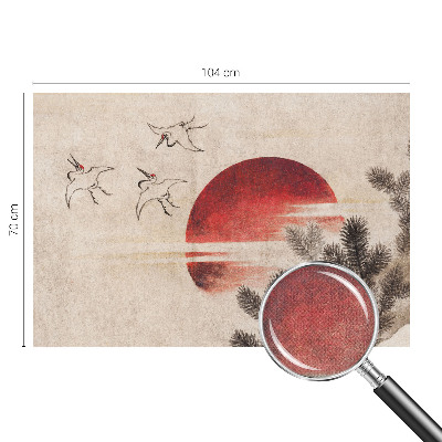 Removable wall mural with an east-facing forest design